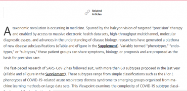 Precision Medicine for COVID-19 Phenotype Anarchy or Promise Realized?