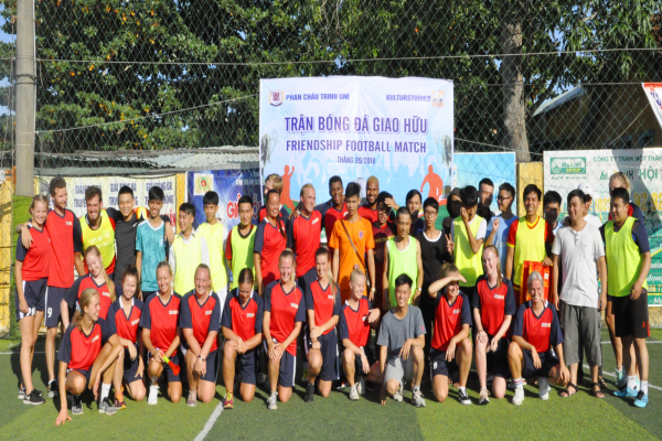 Friendly football match between Phan Chau Trinh University and Oslo University - Norway