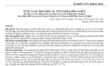 Tỷ lệ và sự phân bố các typ Papilloma vi rút